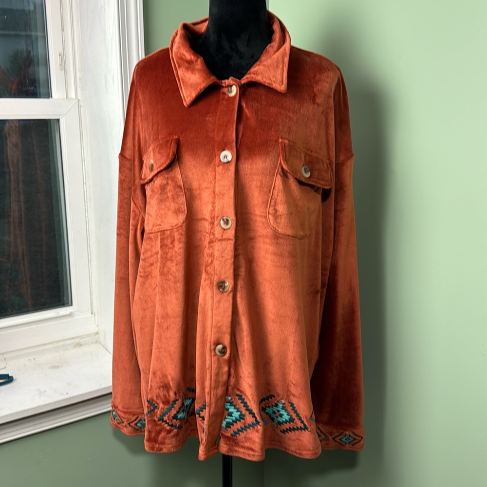 NWT two 2 fly rust oversized, button-down 2x
